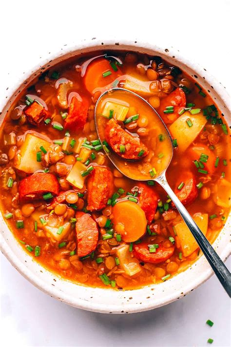 Spanish Chorizo Lentil Stew Recipe Gimme Some Oven