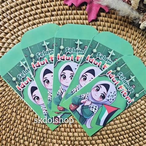 Jual Amplop Lebaran Angpau Lebaran Kartun Muslim Palestina Medium Isi