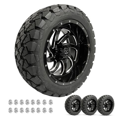 Buy Golf Cart Wheels 14 Phantom Gloss Black On 22 At Tires Lifted Carts