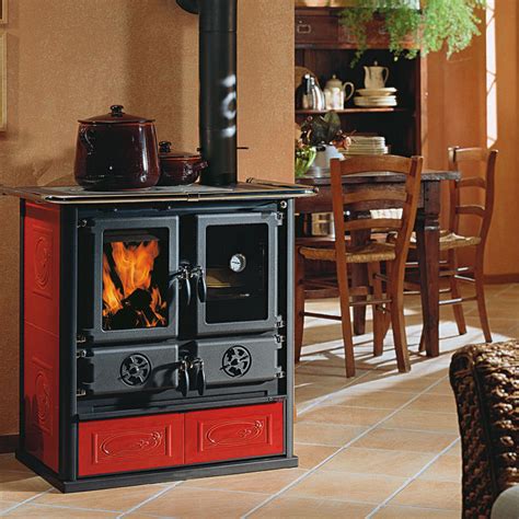 Cuisinière à bois ROSETTA BII La Nordica Extraflame noire en fonte