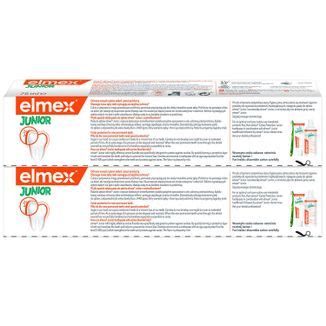 Elmex Junior pasta do zębów z aminofluorkiem 6 12 lat 2 x 75 ml