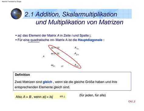 Solution Lineare Algebra Matrizen Addition Skalarmultiplikation Und