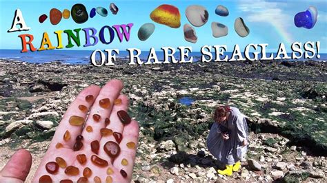 Seaham Beachcombing Rainbows And Rare Sea Glass Hunting Youtube