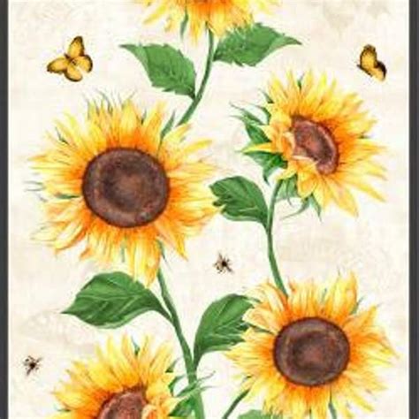 Sunflower Fabric Panel - Etsy