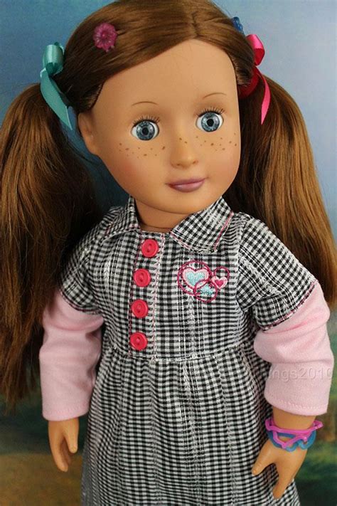 Battat Our Generation 18 Doll Brown Hair Blue Eyes W Freckles Fully