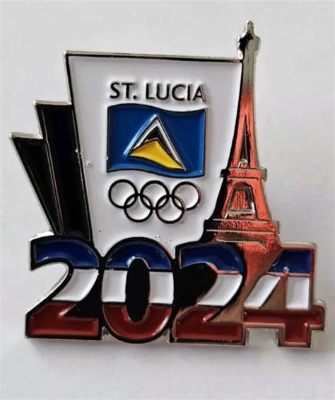 Official Olympics Paris St Lucia Noc Team Pin W Eiffel