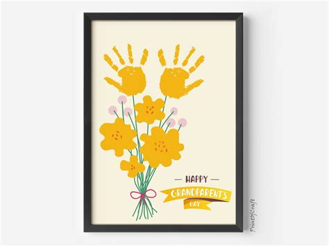 Grandparents Day Handprint Art Craft, Grandparents Day Printabe Handprint, Grandparents Day Gift ...