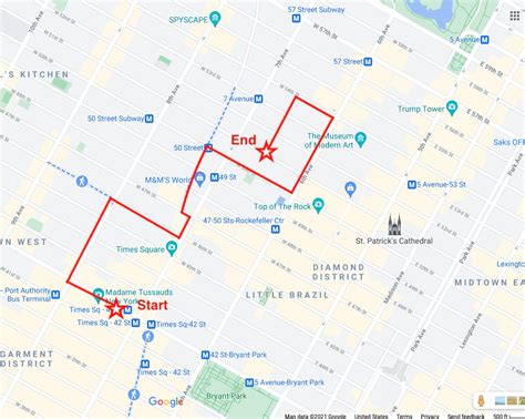 Walking Map Of Manhattan Midtown Dorree Kassandra