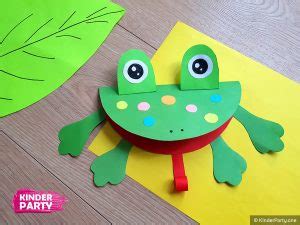 Frosch basteln aus Papier Anleitung für Kindergarten