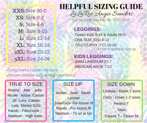 Updated Lularoe Sizing Chart Lularoe Size Chart Lularoe Lularoe Sizing