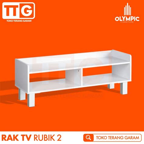 Jual OLYMPIC MEJA RAK TV SERBAGUNA MINIMALIS PUTIH RTV RUBIK 2 Shopee