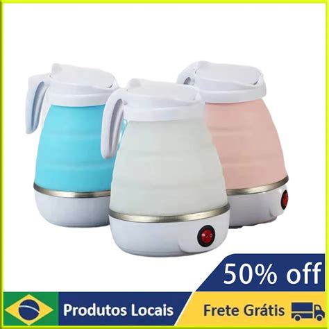 Chaleira El Trica Port Til Dobr Vel Silicone De Grau Aliment Cio Travel