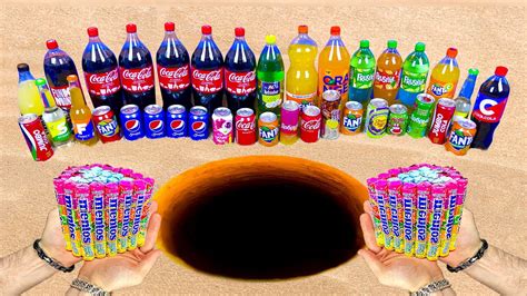 Balloon Fanta Vs Mentos In Underground Big Coca Cola 7up Mountain