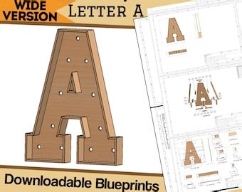 3ft Letter W Marquee Build Plans Blueprints Digital Etsy