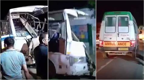 Passenger Bus Rams Stationary Iron Rod Laden Truck In Uttar Pradesh 2