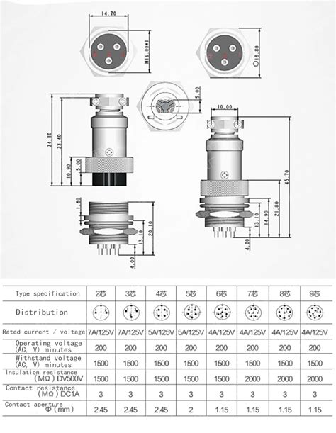 Gx Gx Gx Aviation Plug Male Female Wire Panel Metal Connector