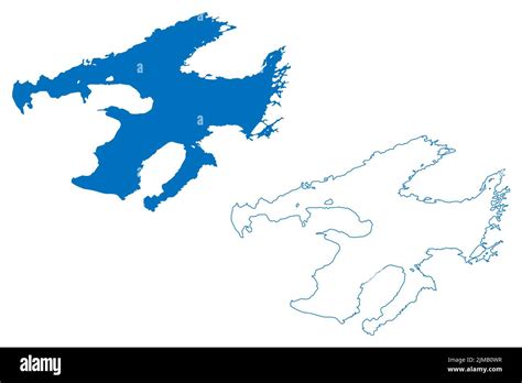 Great Bear Lake (Canada, North America) map vector illustration ...