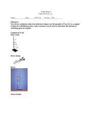 Lab Report 9 Docx Prelab Report Chem 103 Lab 9 Name Date 10 31 18