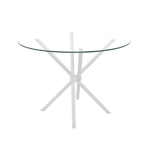 CONJUNTO DE MESA JADE SLIM TAMPO VIDRO INCOLOR 0 90M REDONDO 4