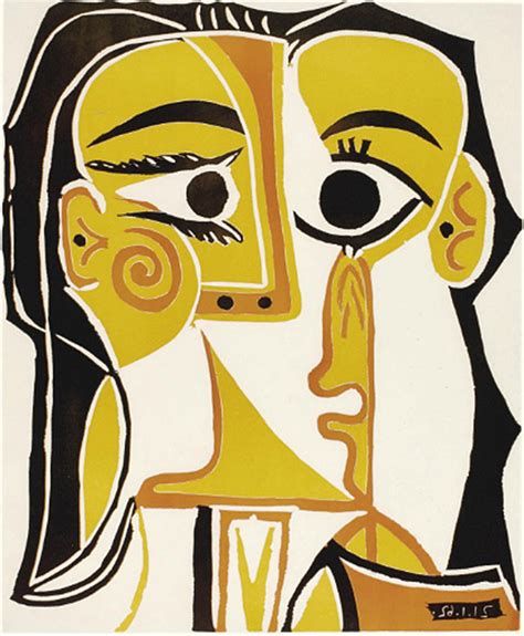 Pablo Picasso Tête De Femme Head Of A Woman 1962 Linocut