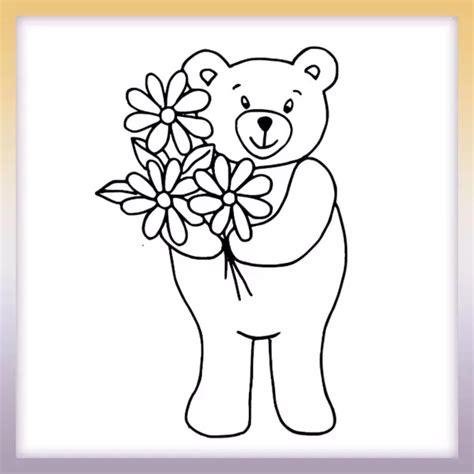 Bears With Flowers Coloring Pages