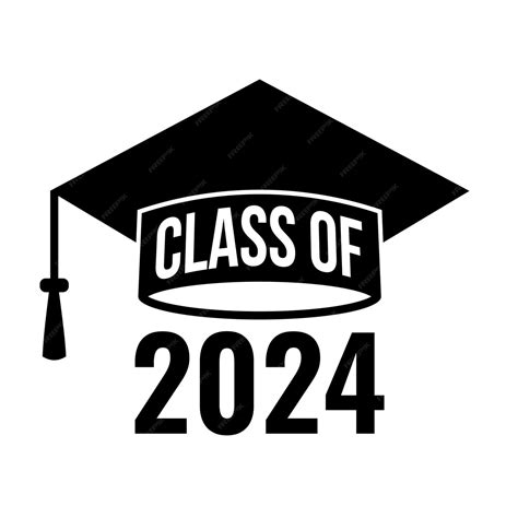 Premium Vector Class Of 2024 Lettering On Graduation Cap