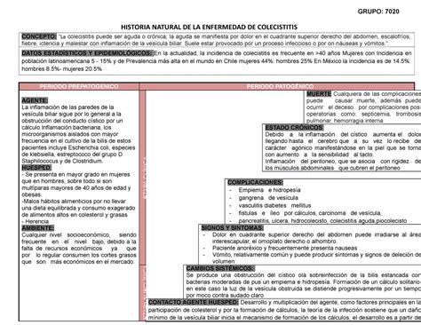 Historia Natural De La Enfermedad Colecistitis Cr Nica Liti Sica The