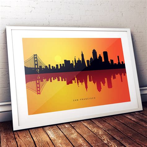 New York City Skyline Green Art Watercolour Abstract Art Print Poster