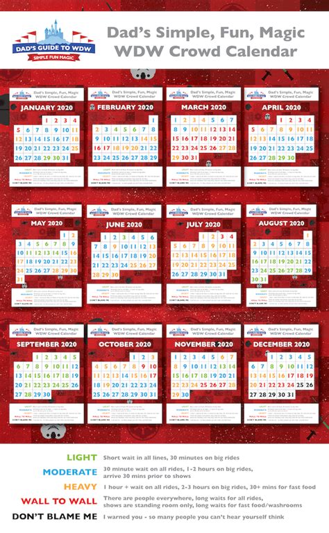 Disney Crowd Calendar January 2024 Printable Word Searches