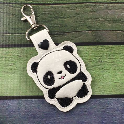 Panda Bear Snap Tab 4x4 Backpack Tag Embroidery Design Ith Etsy