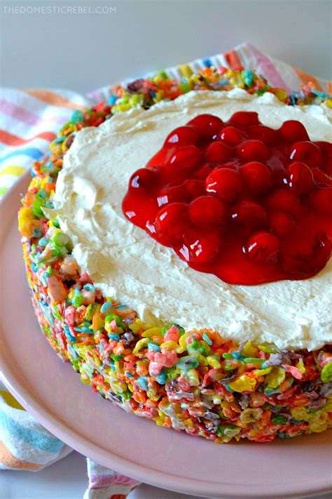 No Bake Fruity Pebbles Cheesecake The Domestic Rebel