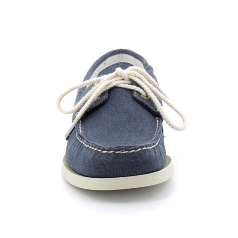 Chaussure Bateau Docksides Portland Washed Canvas Bleu Marine Sebago