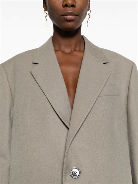 AMI Paris Single Breasted Virgin Wool Blazer Farfetch