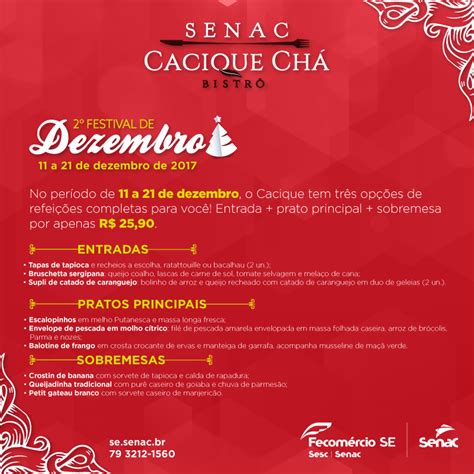 Confira As Novidades Do Festival De Dezembro Do Senac Bistr Cacique