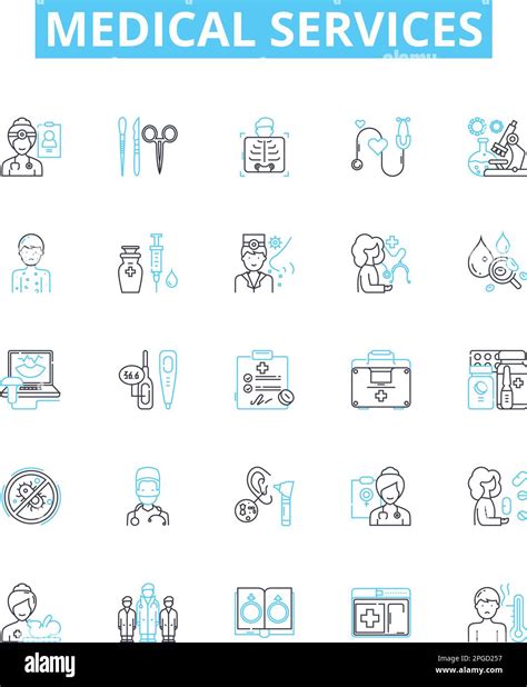 Medical Services Vector Line Icons Set Medicine Health Treatment