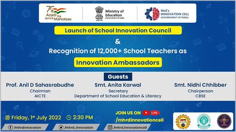 Ministry Of Education On Twitter RT AICTE INDIA Launch Of School