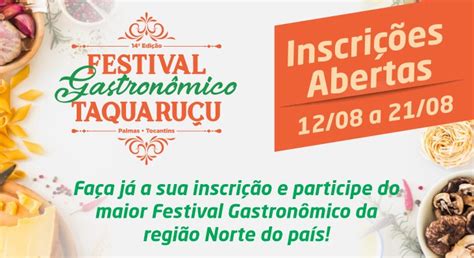 Veja como fazer inscrição para o 14º Festival Gastronômico de Taquaruçu