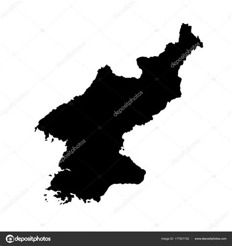 Mapa Vectorial Corea Del Norte Ilustraci N Vectorial Aislada Negro