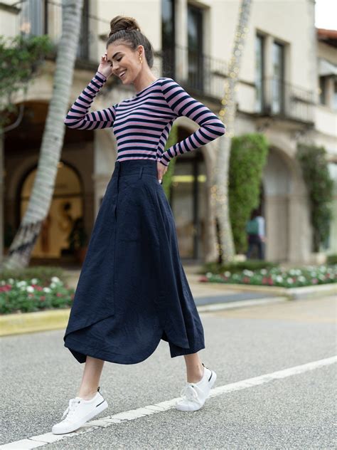 Faux Wrap Skirt Black Fame Off Central