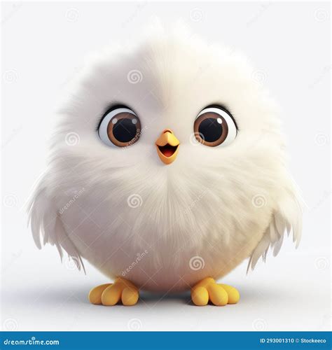 Cute Fluffy Chicken Icon In Unreal Engine 5 Style Stock Illustration