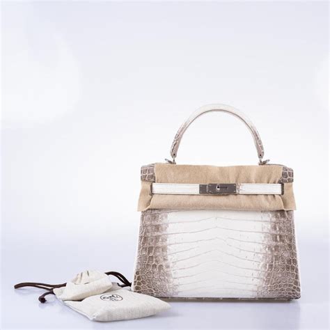 Hermès Kelly 28 Retourne Himalayan Niloticus Crocodile With Palladium