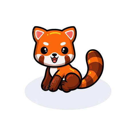 Cute Little Red Panda Cartoon Sitting Lay Zoo Beast Png And Vector