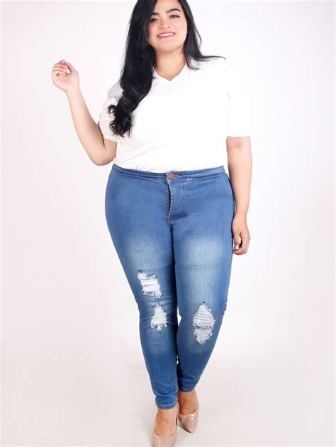 Jual JSK Celana Rippped Jeans High Waist Wanita Big Size Jumbo Model