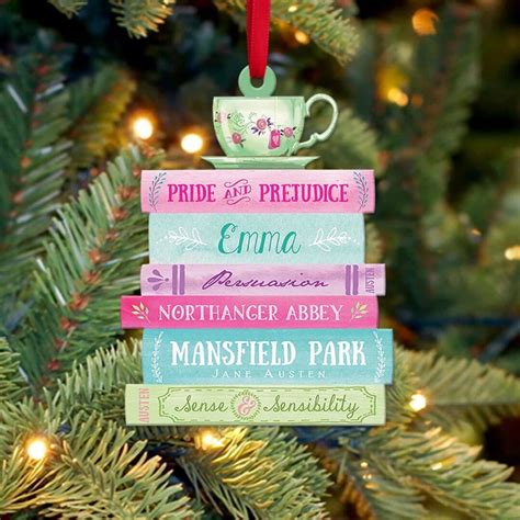 Personalized Jane Austen Bookstack And Tee Cup Acrylic Etsy