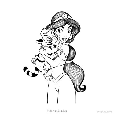princess jasmine  coloring page  printable disney aladdin