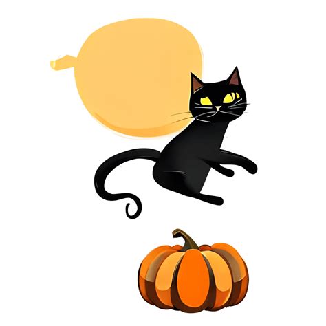 Halloween Black Cat Jumping Out Of Pumpkin · Creative Fabrica