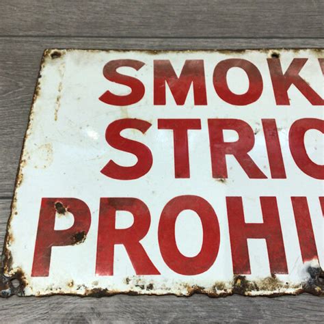 Ww Smoking Strictly Prohibited Enamel Sign Jdr Militaria