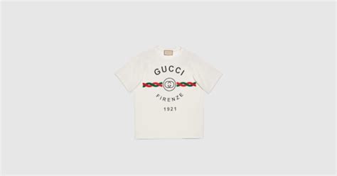 Cotton Jersey Gucci Firenze T Shirt In White Gucci Us