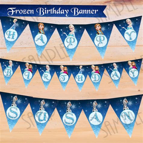 Instant Download Disney Frozen Banner Party Flags Printable Etsy