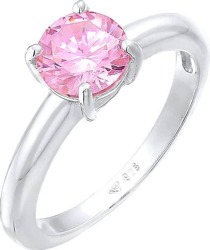 Elli Ring Solitär Klassisch Zirkonia 925 Sterling Silber in pink